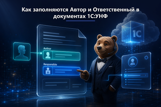 Как заполняются Автор и Ответственный в документах 1С:УНФ